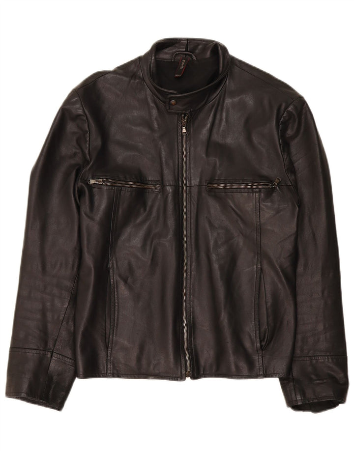 Gotelli Ανδρικό Δερμάτινο Μπουφάν IT 46 Small Black Leather