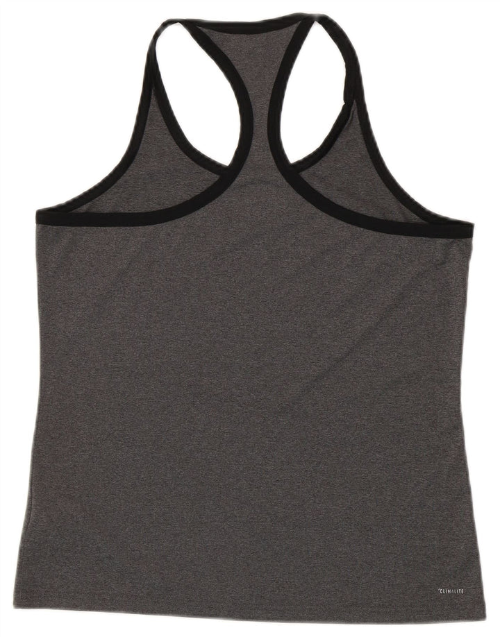 Γυναικείο γραφικό γιλέκο ADIDAS Climalite Top UK 12/14 Medium Grey Polyester