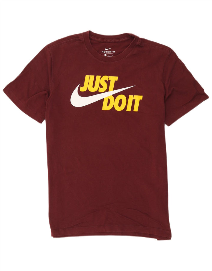 Ανδρικό γραφικό μπλουζάκι Nike, μεσαίο βαμβακερό μπορντό
