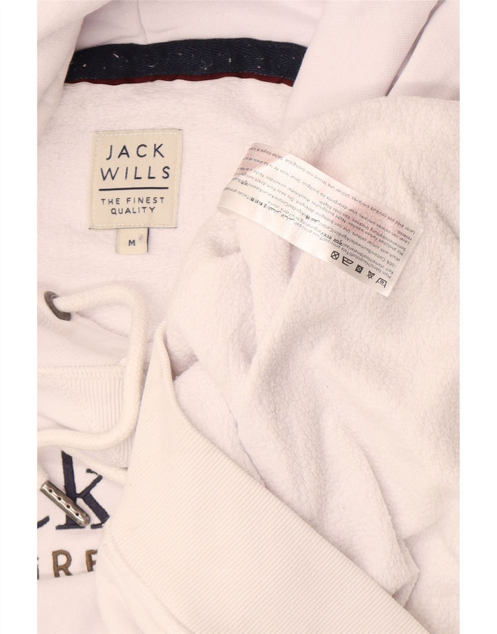 Jack Wills Ανδρικό γραφικό μπλουζάκι με κουκούλα, μεσαίο λευκό βαμβακερό