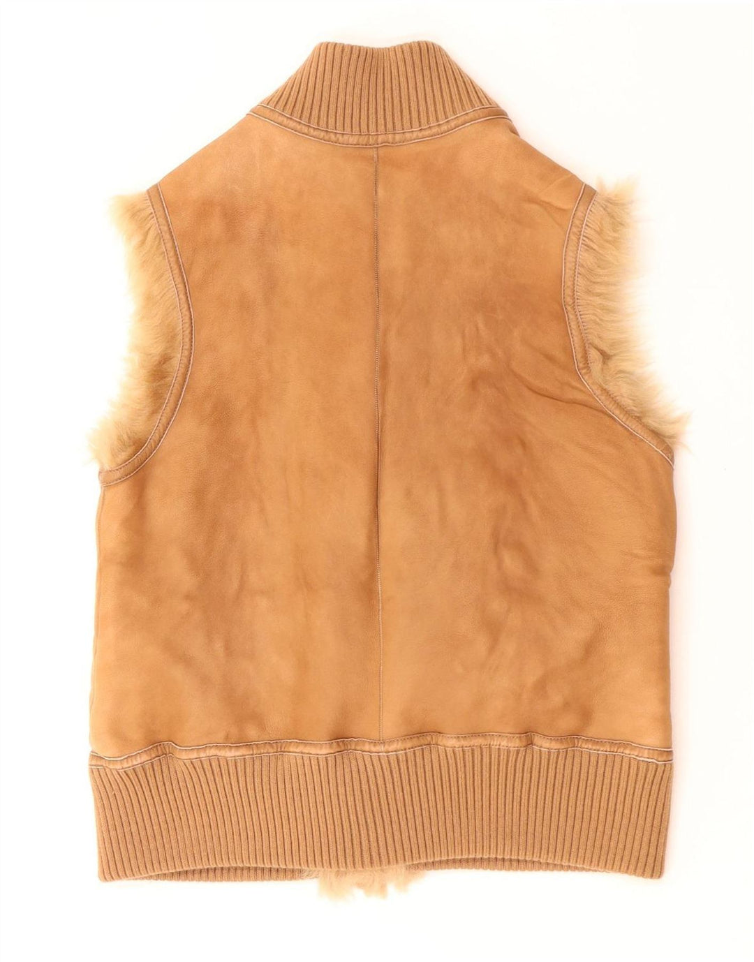 Vintage Γυναικείο Shearling Gilet UK 12 Medium Beige