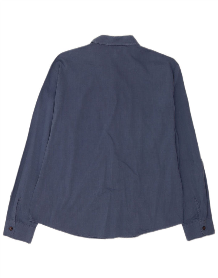 Γυναικείο πουκάμισο Benetton UK 16 Large Navy Blue Cotton
