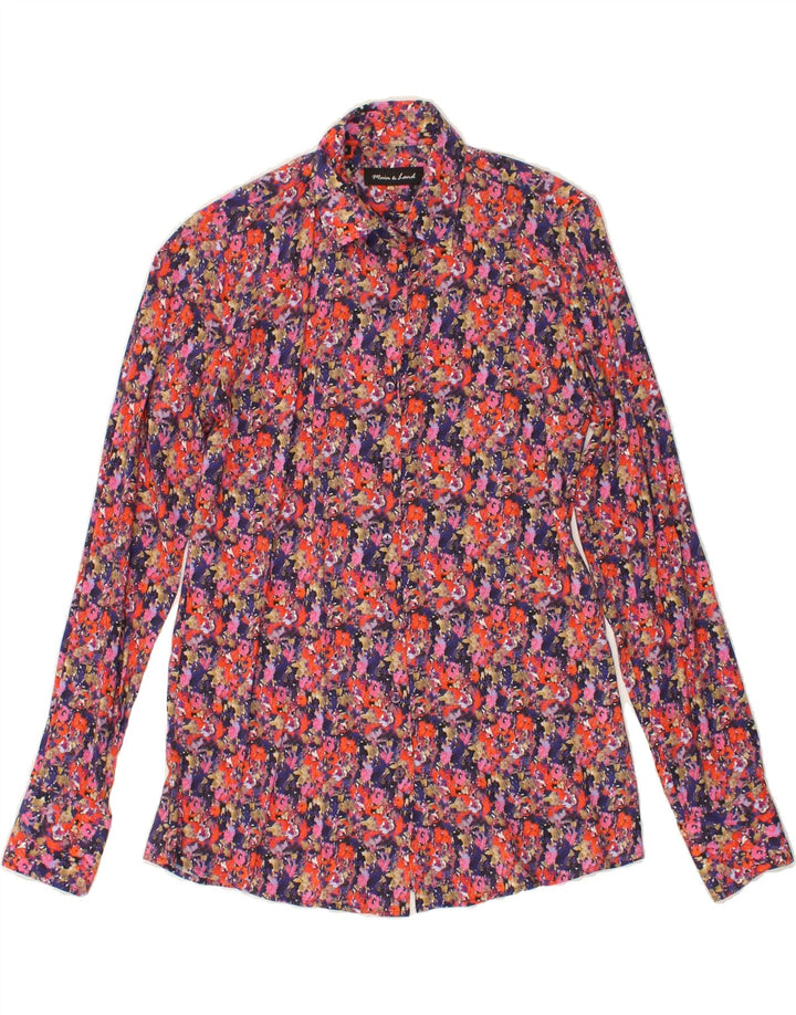 VINTAGE Womens Shirt Blouse UK 12 Medium Multicoloured Floral Viscose Vintage Vintage and Second-Hand Vintage from Messina Hembry 