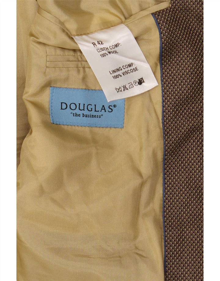 Ανδρικό σακάκι σακάκι με 3 κουμπιά Douglas UK 42 XL καφέ μαλλί