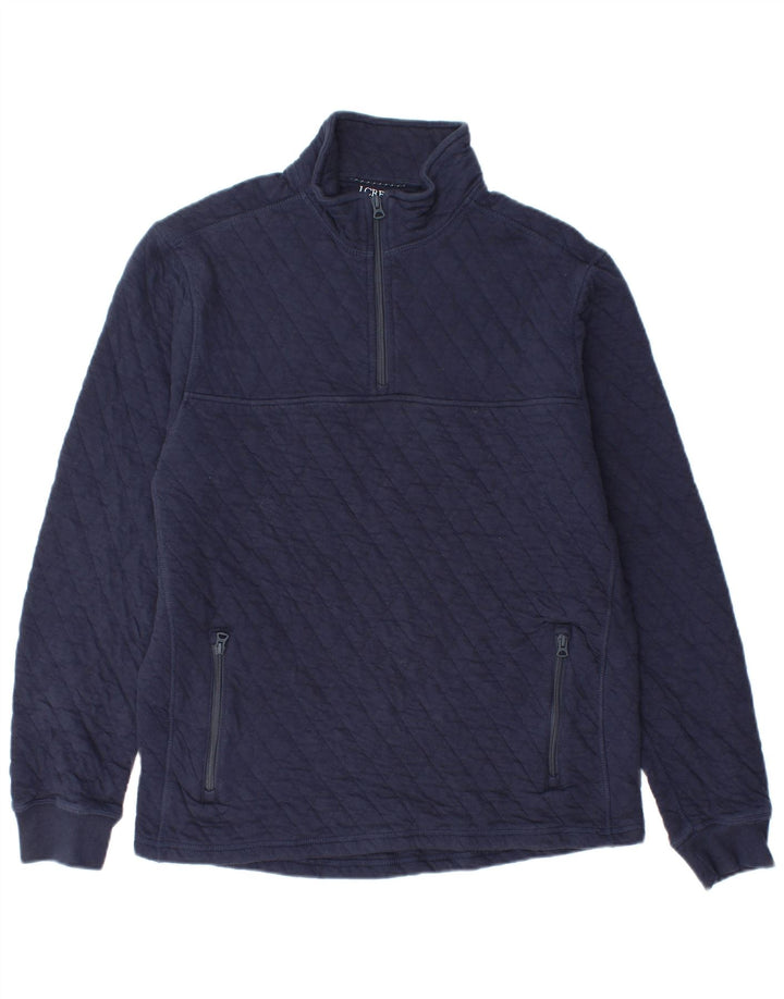 J. Ανδρικό φούτερ με φερμουάρ J. Crew Jumper από μεσαίο μπλε βαμβακερό