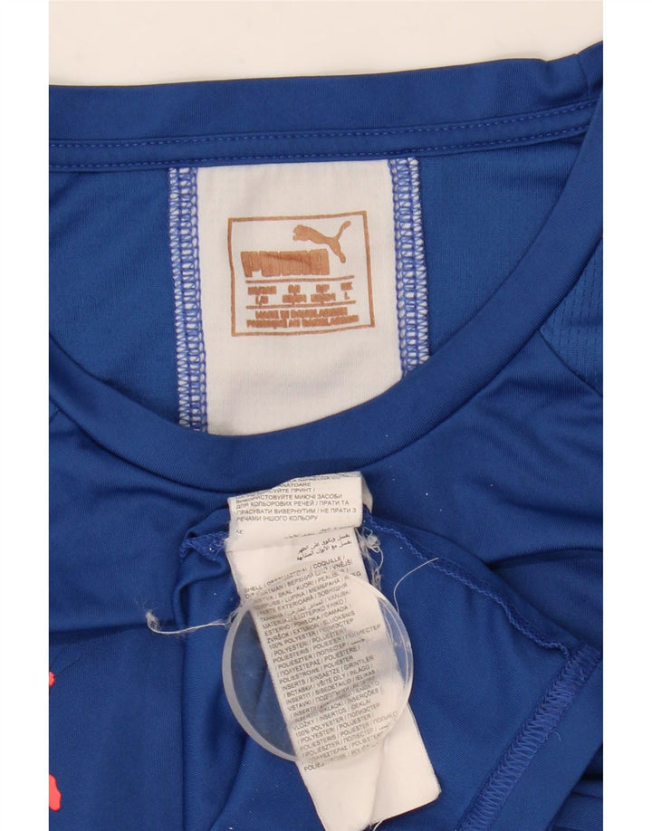 Ανδρικό T-Shirt PUMA Top Large Blue Colorblock Πολυεστέρας