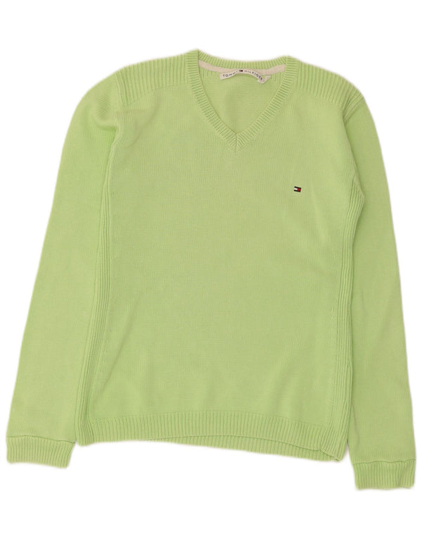 Tommy Hilfiger Γυναικείο πουλόβερ με V λαιμόκοψη UK 10 Small Green