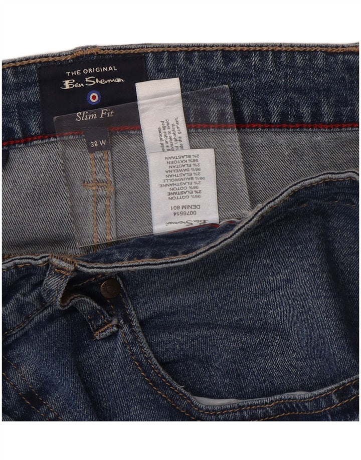 BEN SHERMAN Ανδρικό Slim Jeans W38 L32 Μπλε βαμβακερό