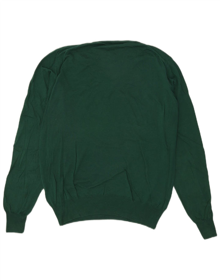 Fred Perry Ανδρικό πουλόβερ με λαιμόκοψη σε μεσαίο πράσινο βαμβάκι