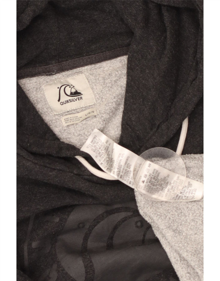 Ανδρικό γραφικό κουκούλα Quiksilver, μεγάλο γκρι βαμβακερό