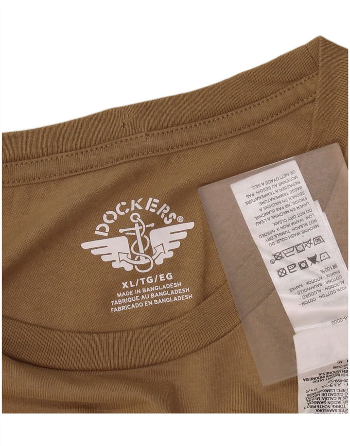 Ανδρικό γραφικό μπλουζάκι Dockers Top XL καφέ βαμβακερό