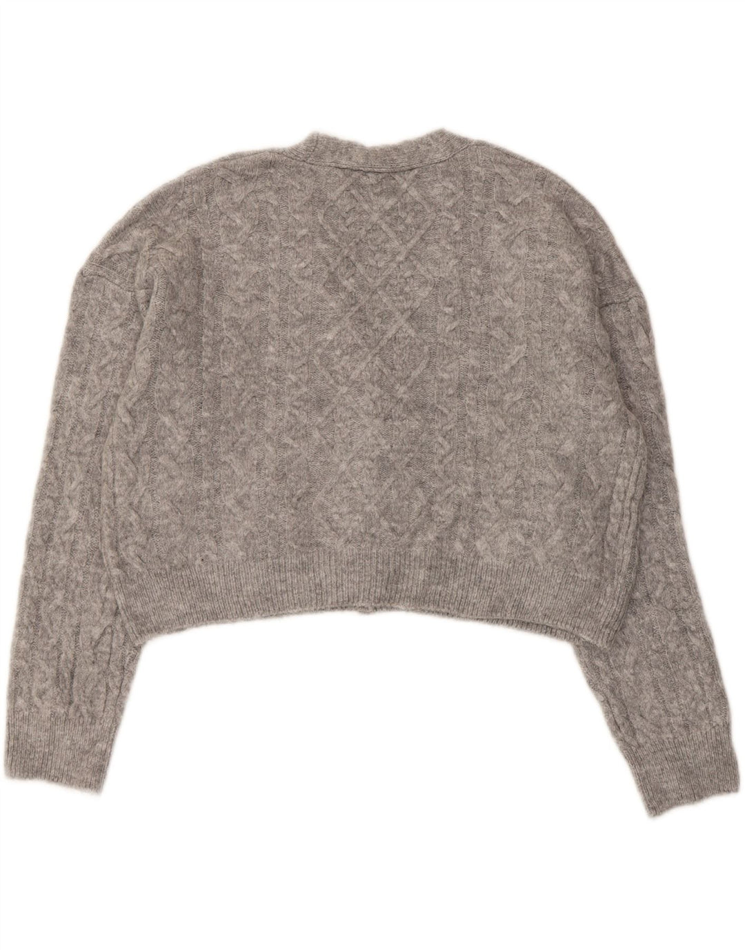 Γυναικείο πουλόβερ ZARA Crop Oversized Cardigan UK 10 Small Grey