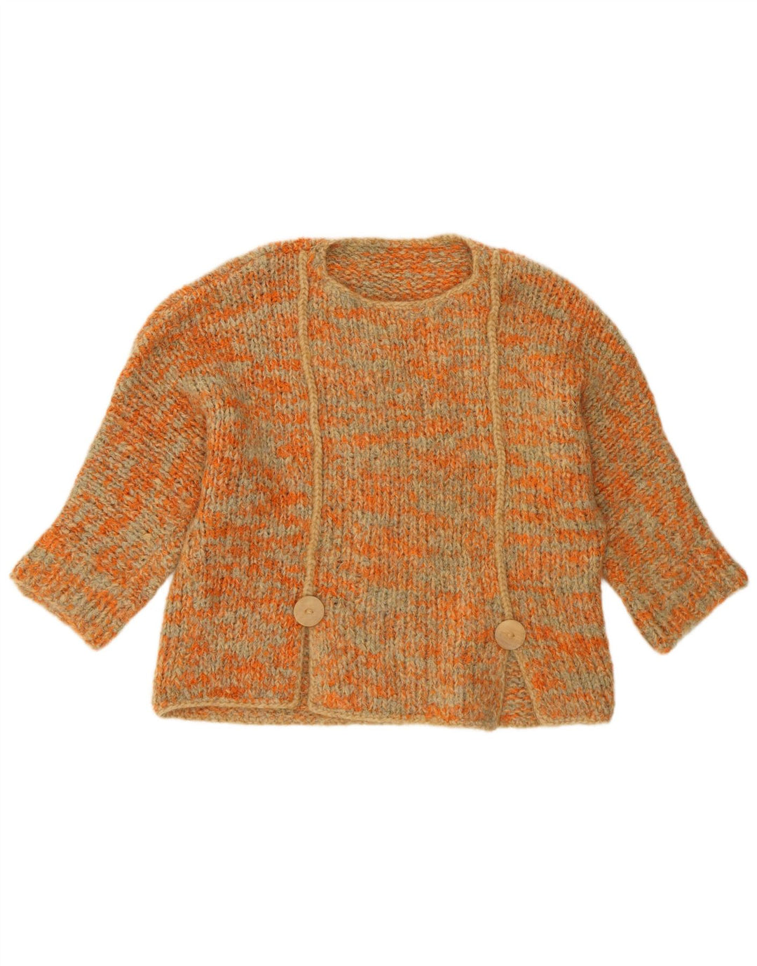 Γυναικείο πουλόβερ Vintage Crop Boat Neck Jumper UK 18 2XL Orange Flecked