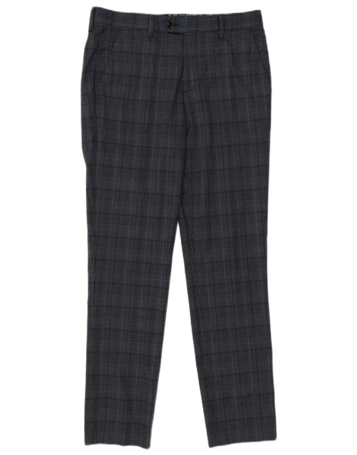 Ted Baker Ανδρικό Slim Suit Παντελόνι W32 L31 Grey Check Polyester