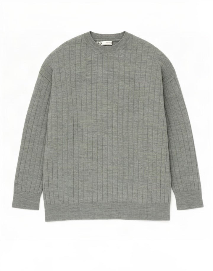 Ανδρικό πουλόβερ Zara Crew Neck Jumper Μεσαίο πράσινο ακρυλικό