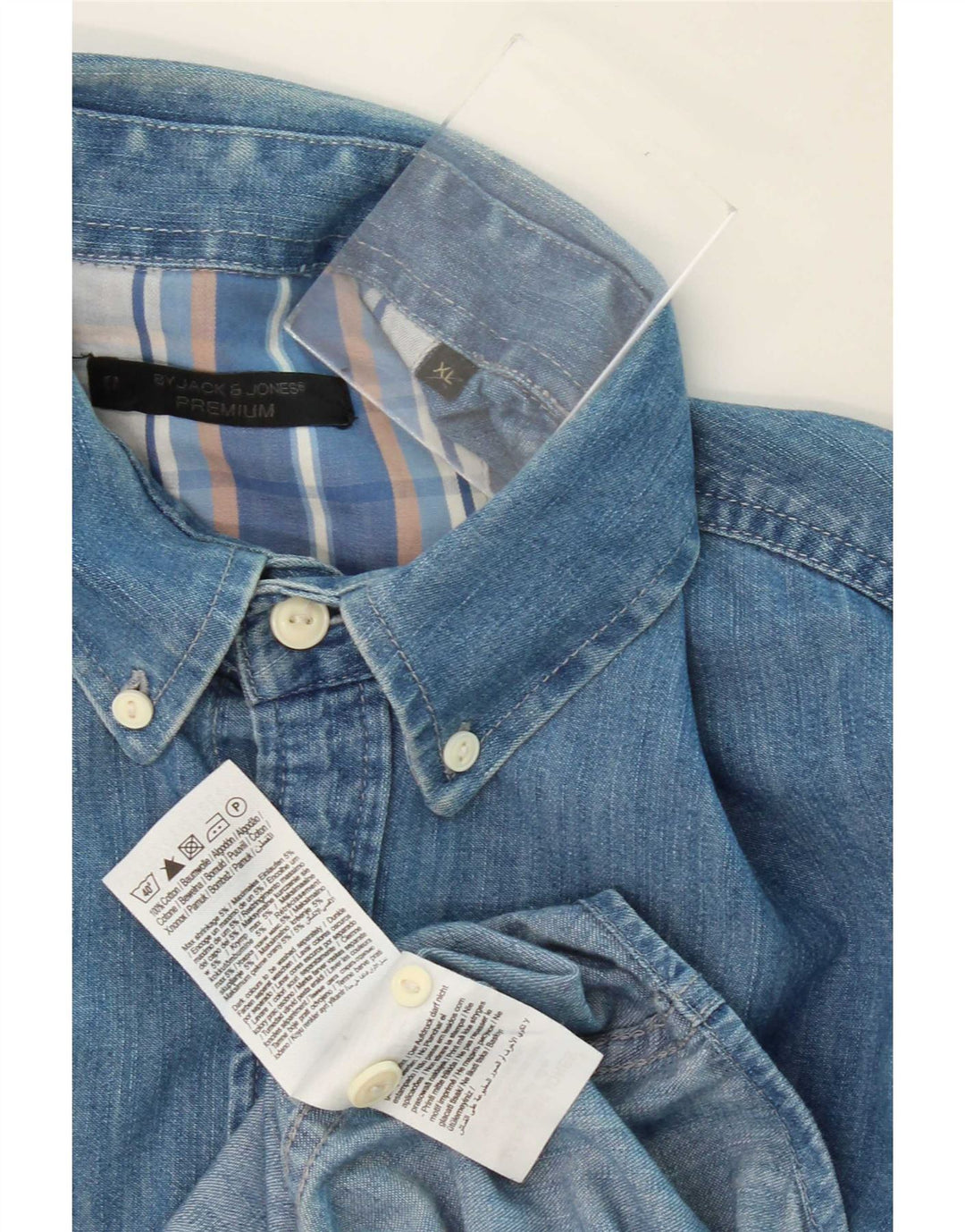 Jack & Jones Ανδρικό Τζιν Πουκάμισο XL Μπλε βαμβακερό