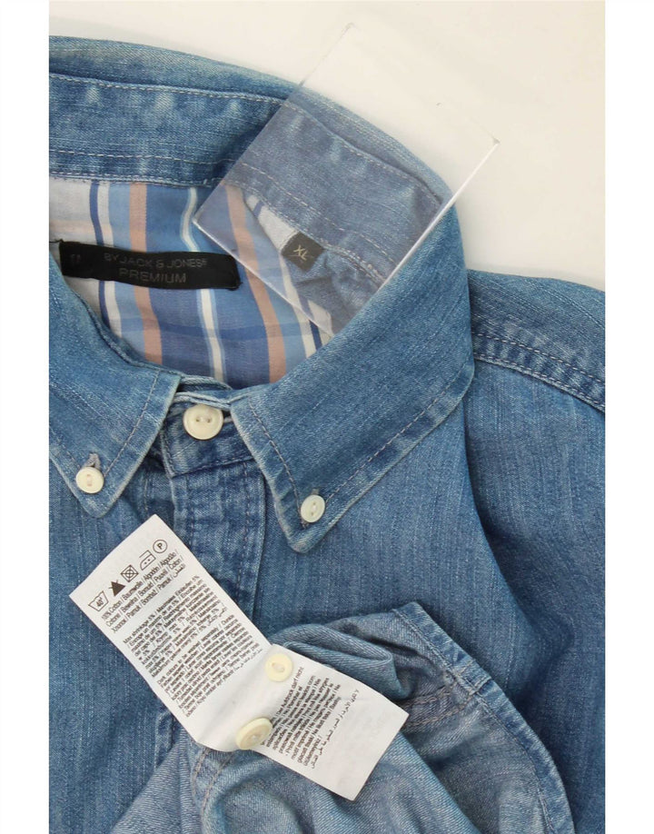 Jack & Jones Ανδρικό Τζιν Πουκάμισο XL Μπλε βαμβακερό
