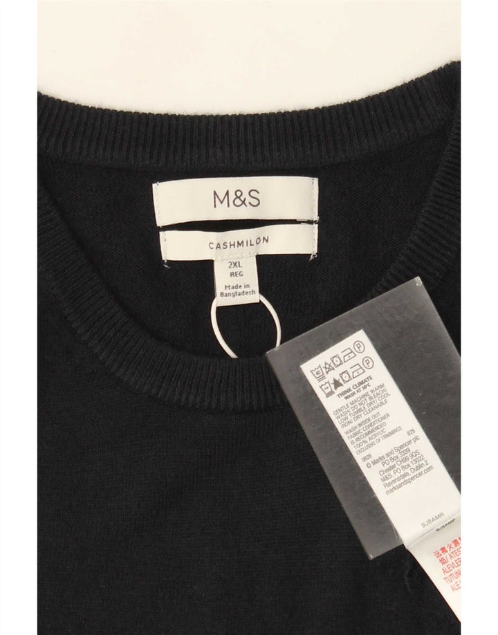 Ανδρικό πουλόβερ Marks & Spencer Crew Neck Jumper 2XL Navy Blue Acrylic
