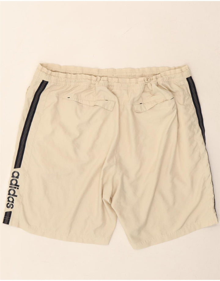 ADIDAS Mens Graphic Sport Shorts 2XL  Off White Polyester Vintage Adidas and Second-Hand Adidas from Messina Hembry 