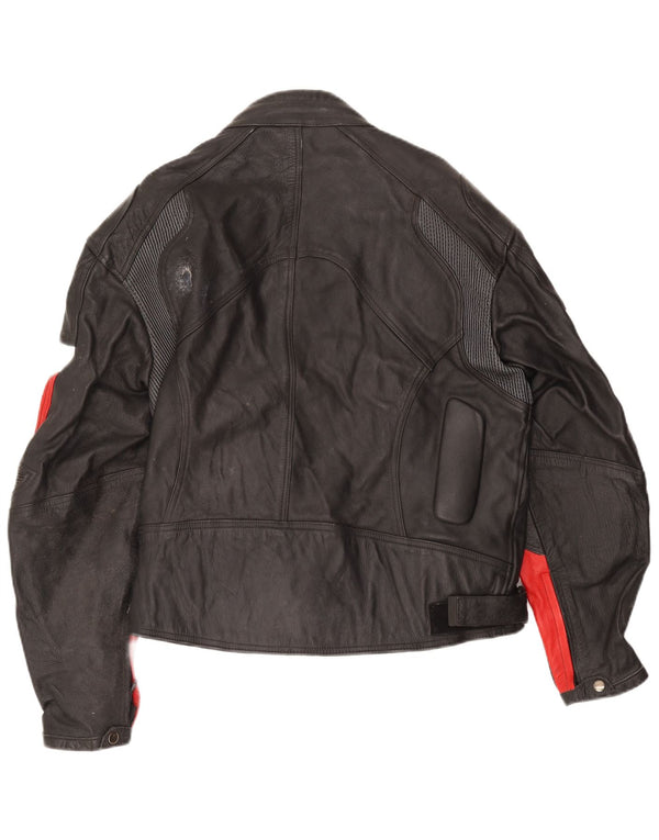 Vintage Γυναικείο Δερμάτινο Σακάκι Racer UK 14 3XL Black Colourblock