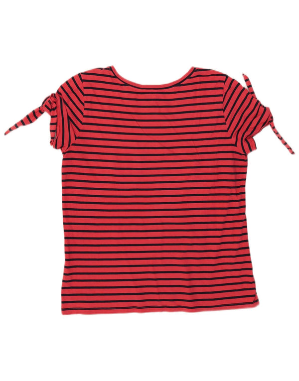 Nautica Γυναικείο T-Shirt Top UK 14 μεγάλο κόκκινο ριγέ βαμβακερό
