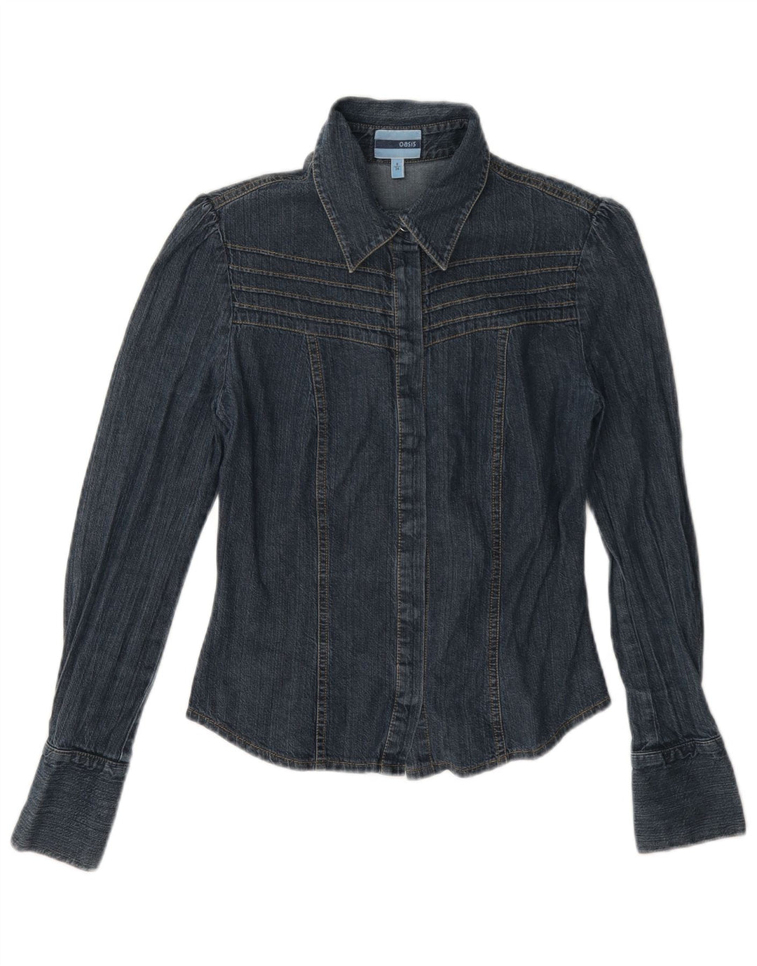Γυναικείο τζιν πουκάμισο Oasis UK 8 Small Navy Blue από βαμβάκι