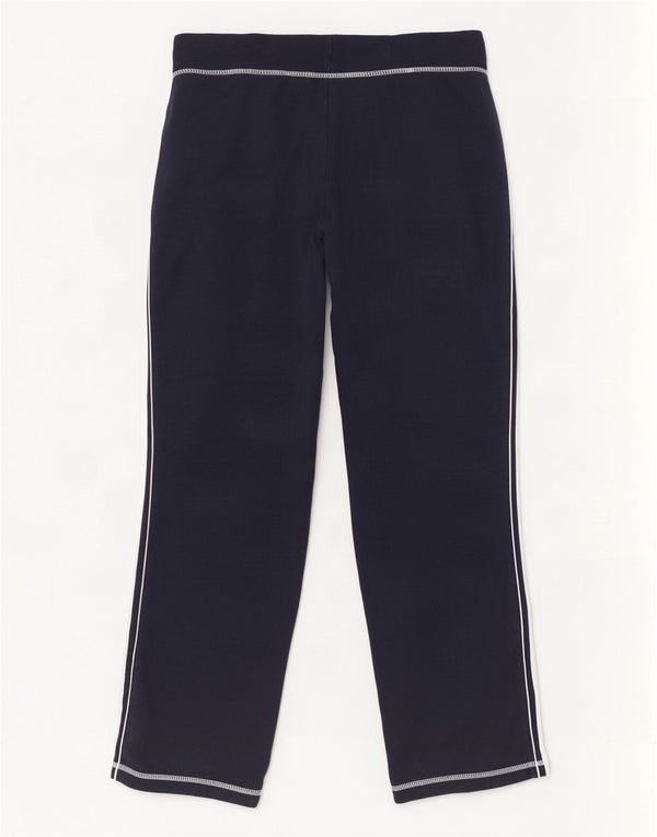 Marks & Spencer Womens Tracksuit Trousers UK 14 Large Navy Blue Cotton