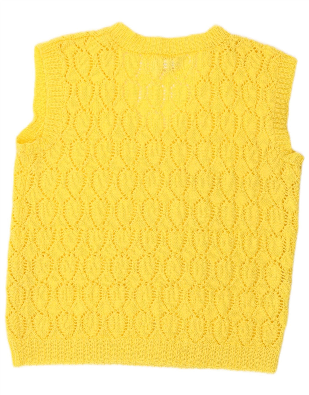 Vintage γυναικείο γιλέκο Tank Top UK 14 Medium Yellow Retro