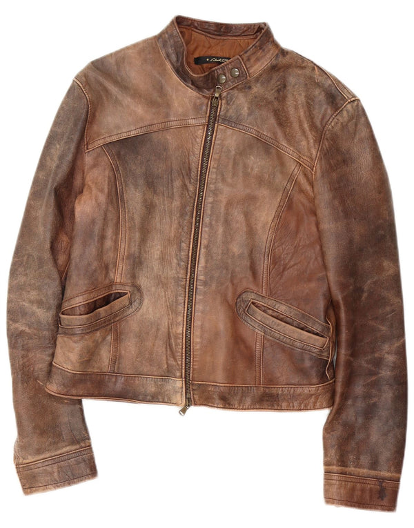 Vintage Γυναικείο Δερμάτινο Μπουφάν Racer IT 48 XL Καφέ