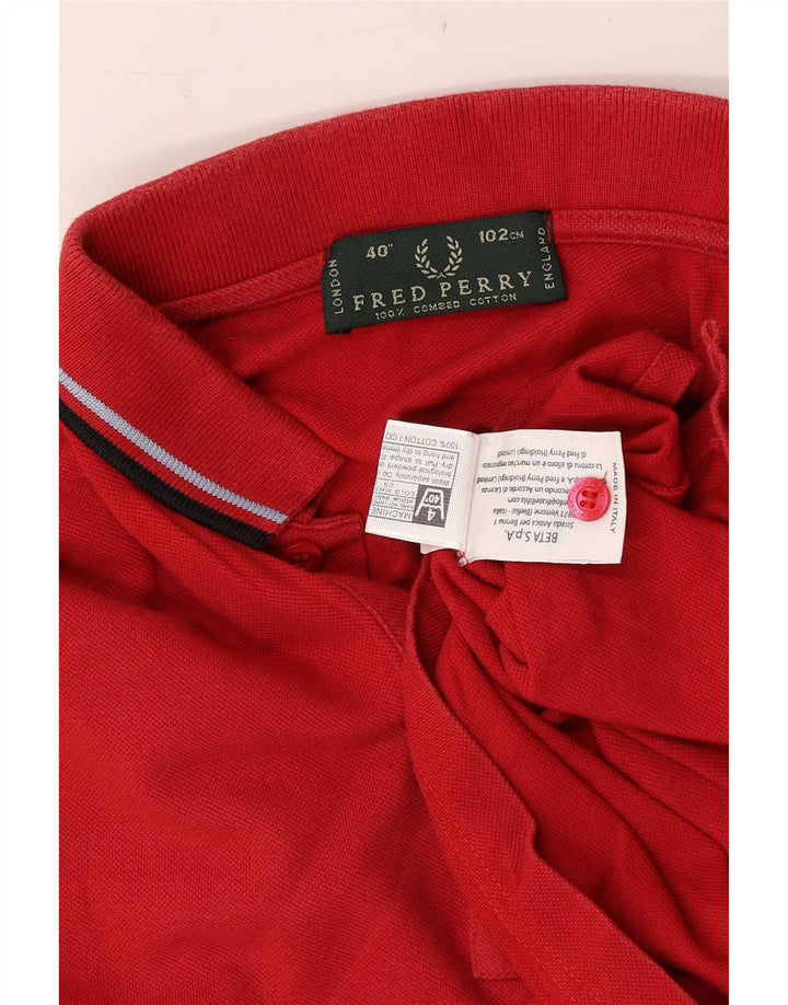 Fred Perry Ανδρικό Πόλο Μπλουζάκι Μεσαίο κόκκινο βαμβακερό
