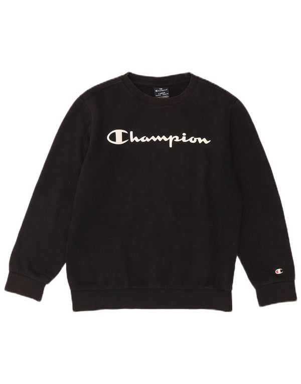 Champion Boys Graphic Sweatshirt Jumper 11-12 ετών μεγάλο μαύρο βαμβακερό