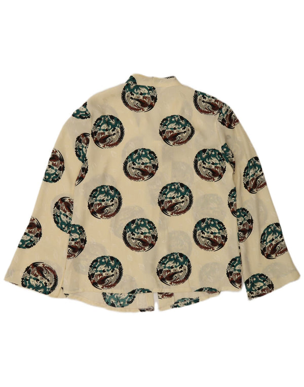 Vintage Γυναικεία See Through Μπλούζα UK 18 XL Yellow Animal Print