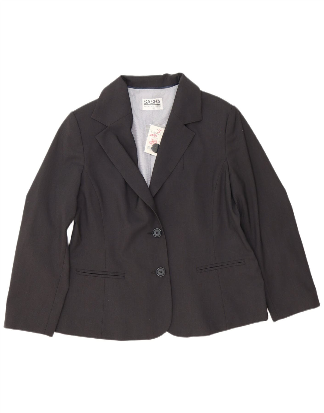 Sasha Γυναικείο σακάκι 2 κουμπιών Blazer UK 20 2XL Γκρι Πολυεστέρας