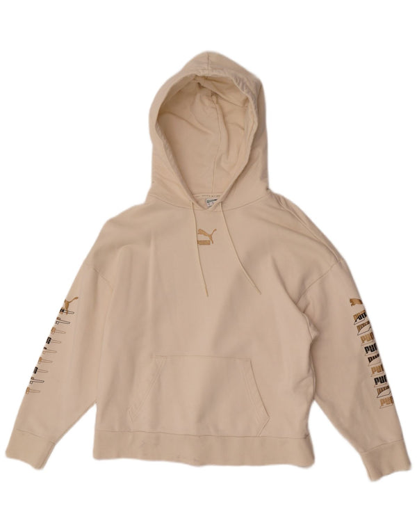 Puma Γυναικείο Γραφικό Φούτερ UK 14 Βαμβακερό μεσαίο υπόλευκο