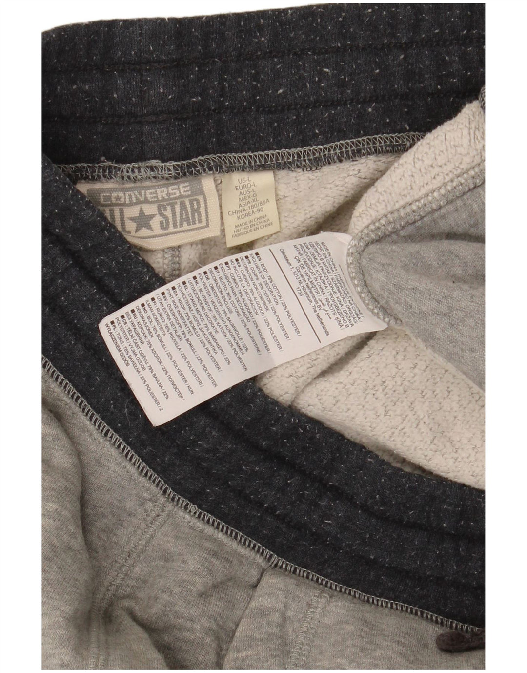 Ανδρική φόρμα Converse Παντελόνι Joggers Μεγάλο Γκρι Βαμβακερό