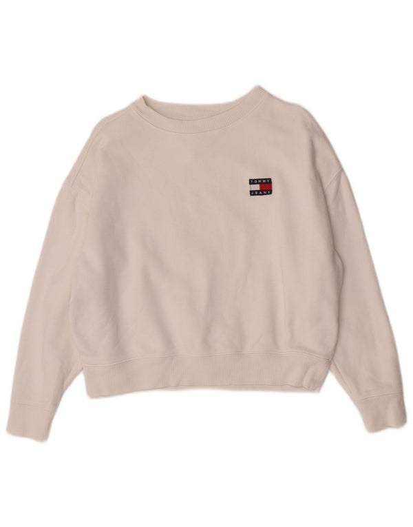 Tommy Hilfiger Γυναικεία φούτερ υπερμεγέθη Jumper UK 2 2XS Λευκό βαμβακερό