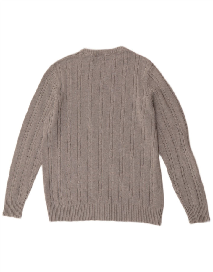 Crew Clothing Ανδρικό πουλόβερ με λαιμόκοψη μεγάλο γκρι βαμβακερό