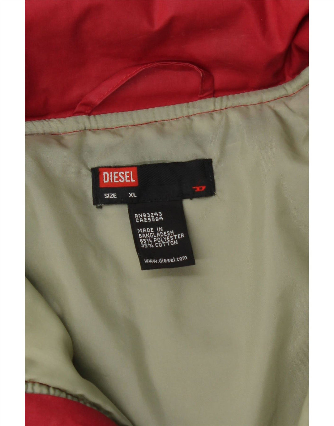 Diesel Ανδρικό μπουφάν με επένδυση UK 42 XL κόκκινο πολυεστέρα