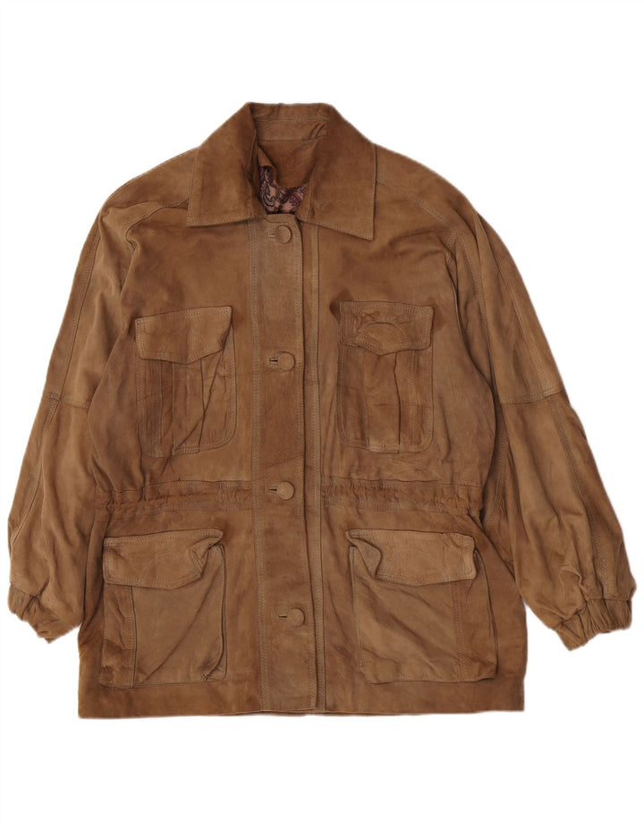 Vintage Γυναικείο Σουέντ Μπουφάν EU 42 Μεγάλο Καφέ