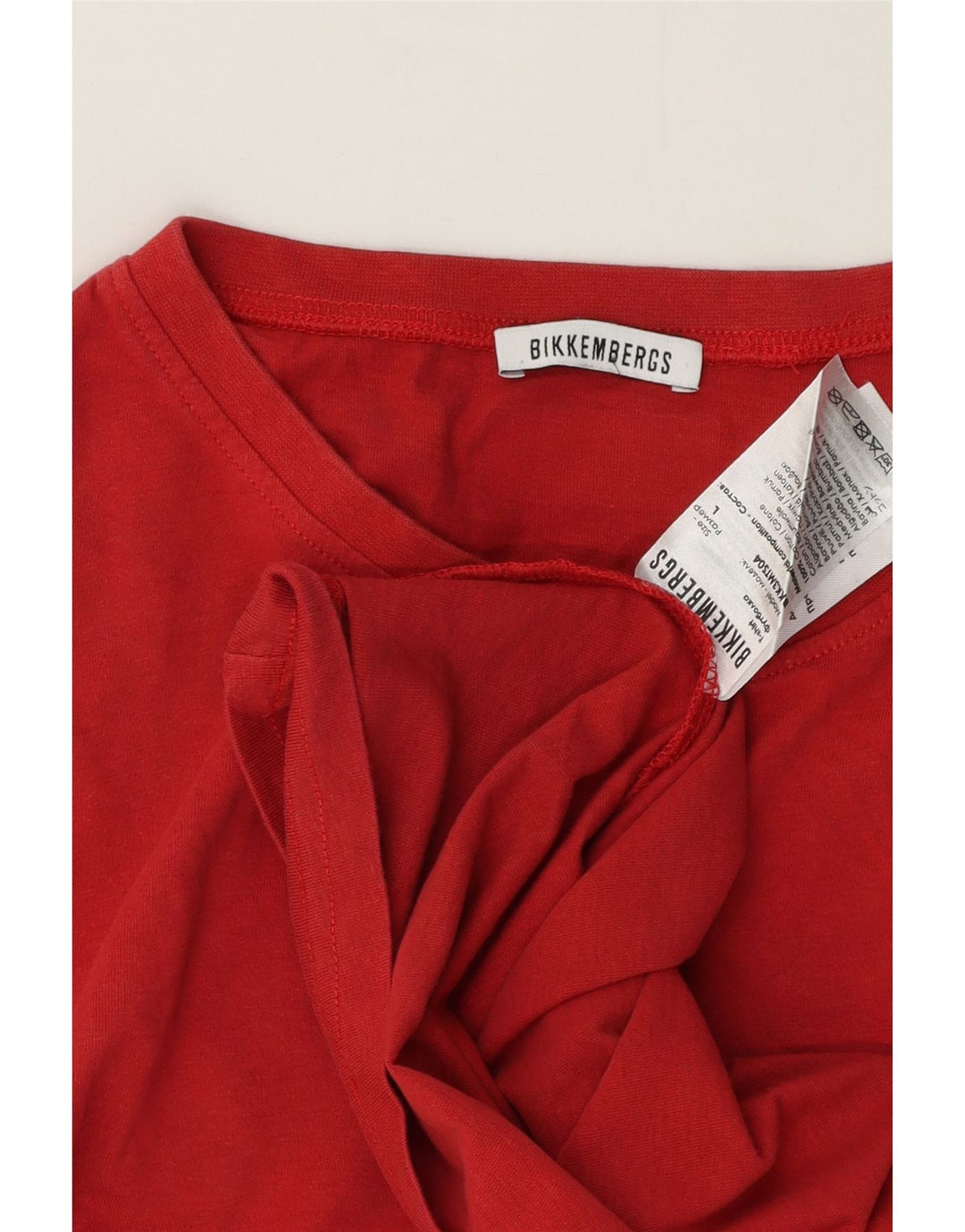 Ανδρικό γραφικό T-Shirt Bikkembergs Top μεγάλο κόκκινο βαμβακερό