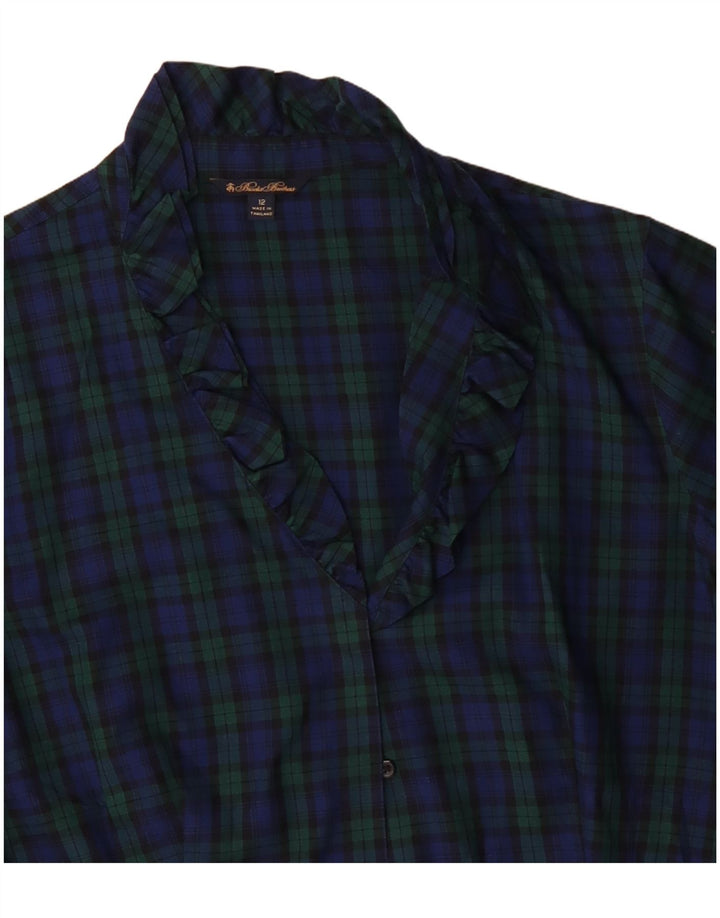 Brooks Brothers Γυναικείο πουκάμισο Μπλούζα US 12 Large Navy Blue καρό βαμβακερό