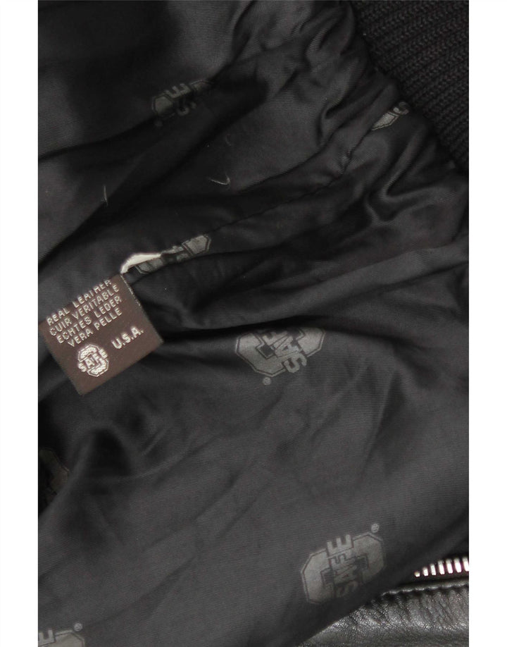 Vintage Ανδρικό Στρατιωτικό Δερμάτινο Flight Aviator Jacket UK 38 Medium Black