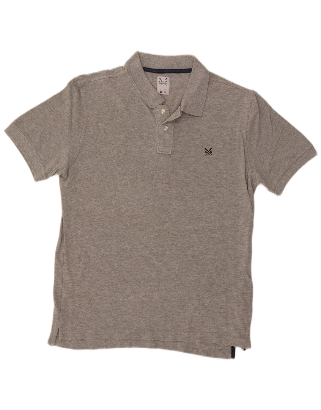 Crew Clothing Ανδρικό πουκάμισο πόλο μεγάλο γκρι βαμβακερό