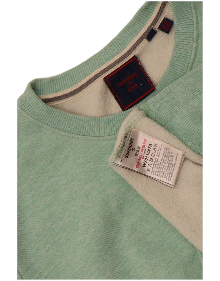 Superdry Γυναικείο Φούτερ μεγάλου μεγέθους Jumper UK 12 Μεσαίο πράσινο βαμβακερό