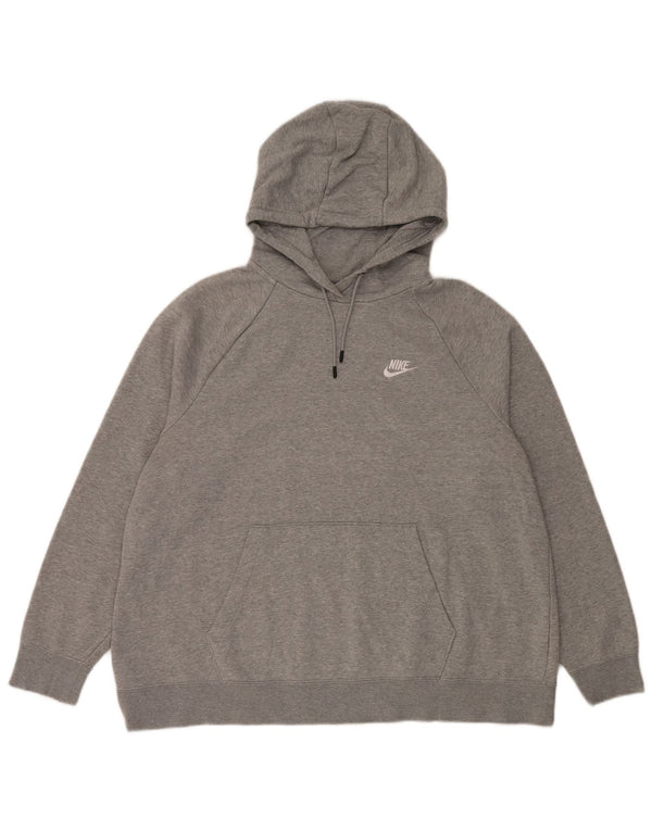 Nike γυναικεία μπλούζα με φούτερ με κουκούλα UK 18 XL Αθλήματα από γκρι βαμβάκι