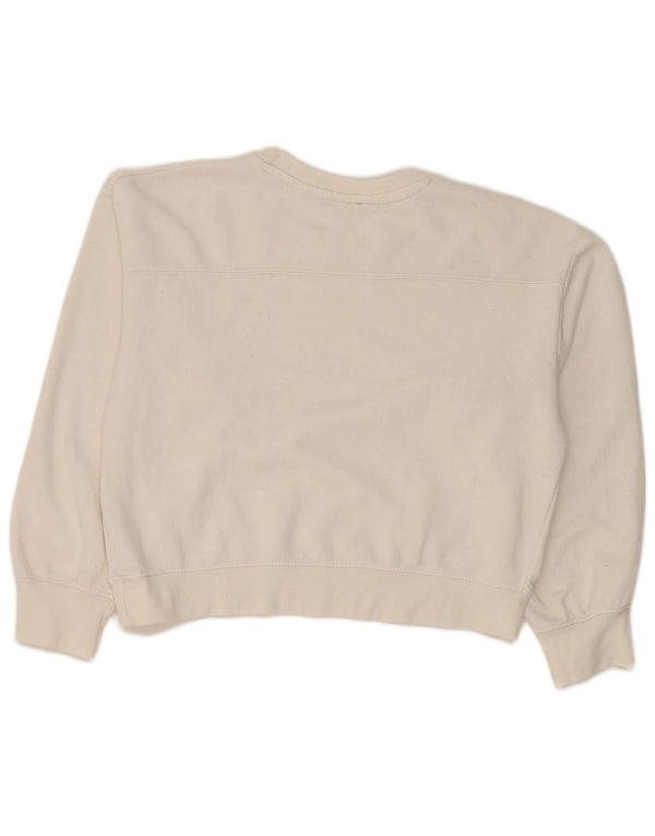 Zara Γυναικεία φούτερ Crop Jumper UK 14 Medium White Polyester