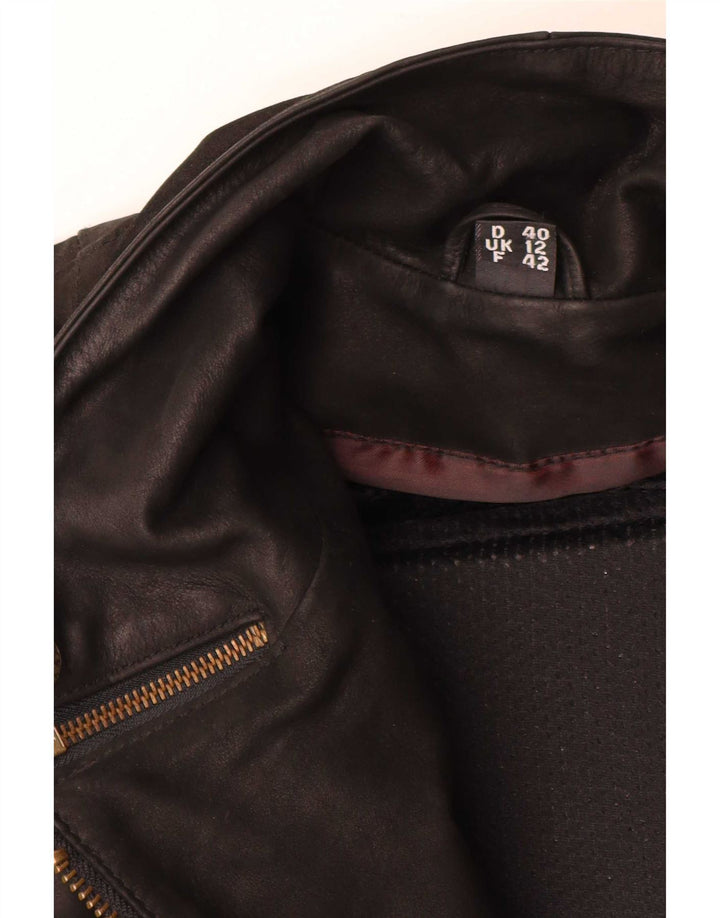Held Womens Leather Biker Jacket UK 12 Medium Black Leather