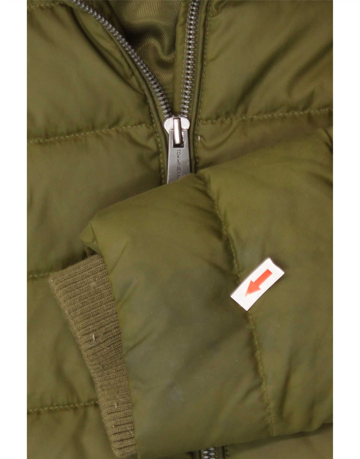 Tommy Hilfiger γυναικείο μπουφάν με κουκούλα UK 10 Small Khaki Polyester