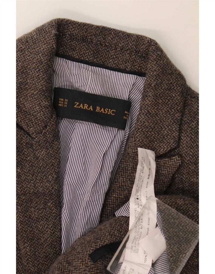 Zara Γυναικείο μπουφάν blazer UK 6 XS Καφέ Ψαροκόκκαλο