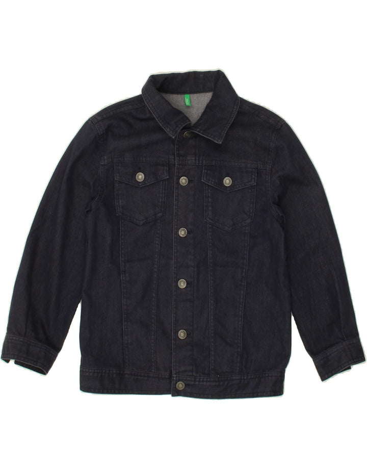 BENETTON Boys Denim Jacket 11-12 Years 2XL Navy Blue Cotton Vintage Benetton and Second-Hand Benetton from Messina Hembry 
